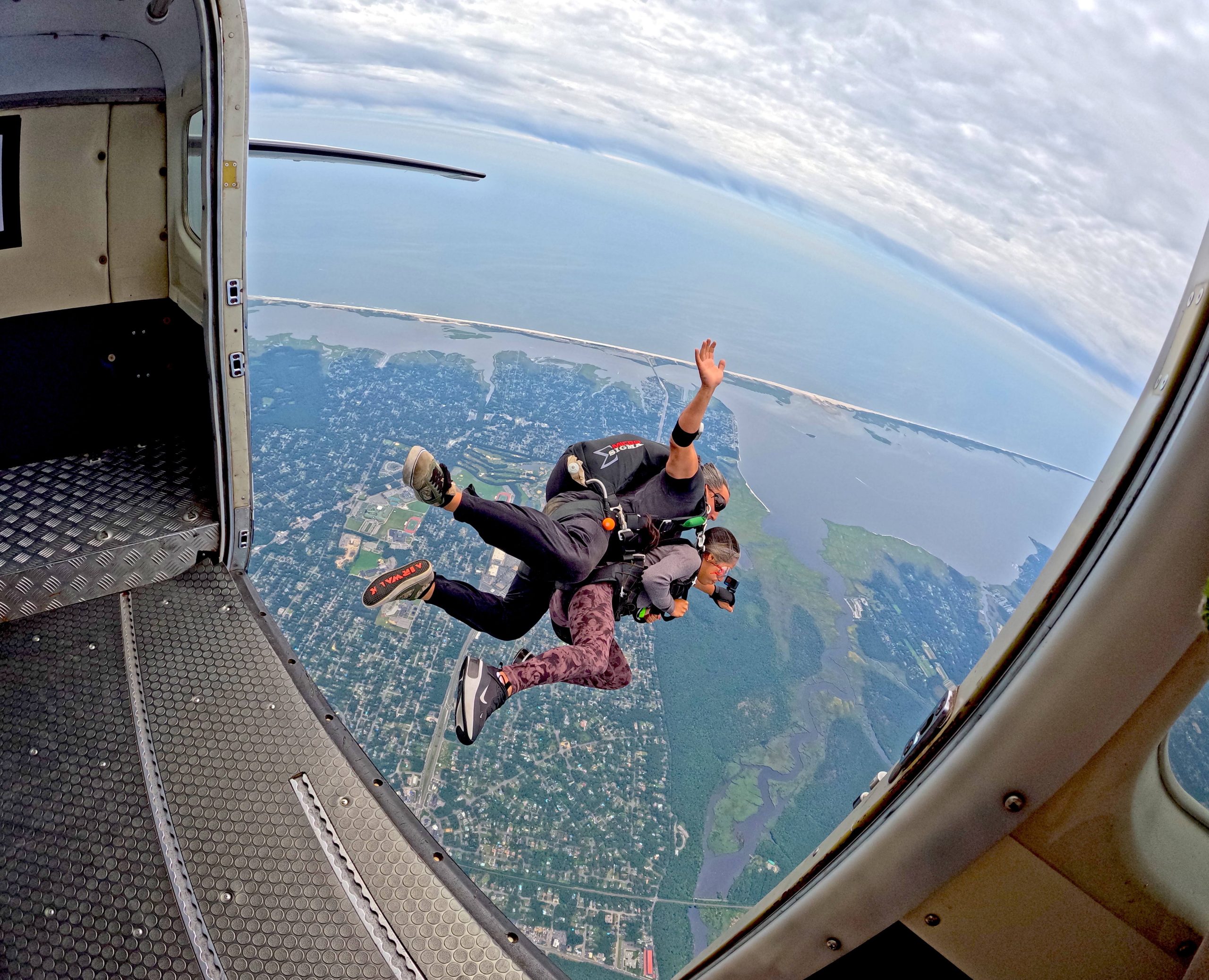 Skydiving in New York with ocean views