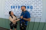 Couple getting ready to skydive in New York