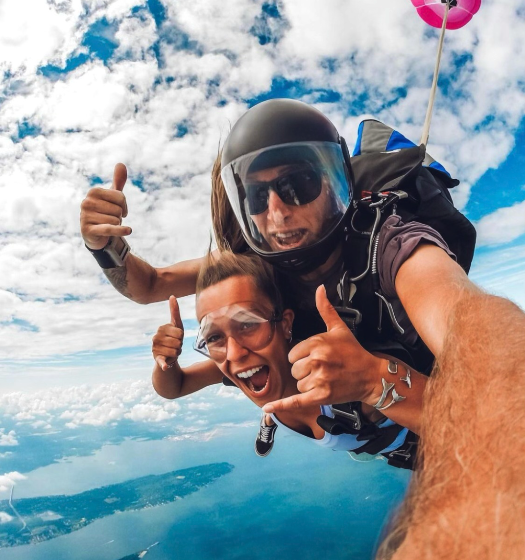 Girl Skydiving in New York with Instructor