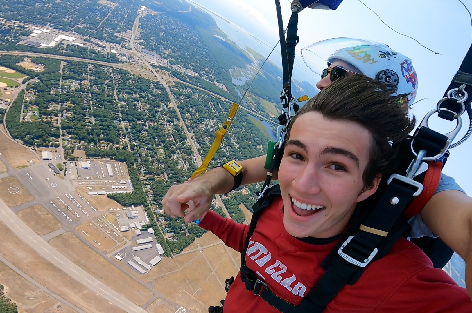 Having fun while skydiving in Long Island