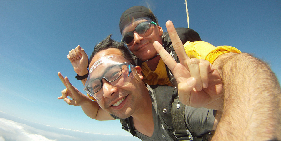 Skydiving with glasses