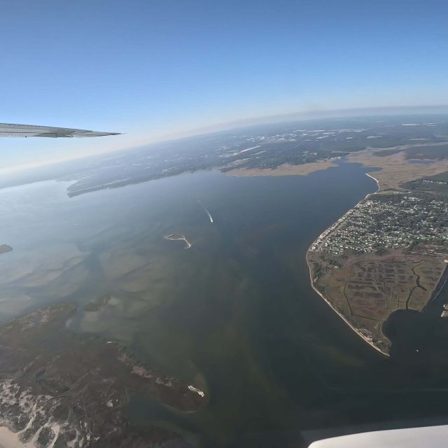 Atlantic Ocean views while skydiving in New York.